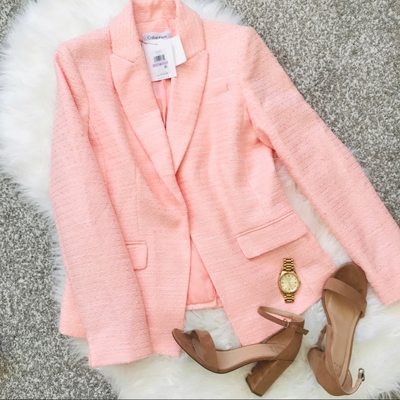 Calvin Klein Jackets & Blazers - NWT Calvin Klein Textured Peach Blazer!